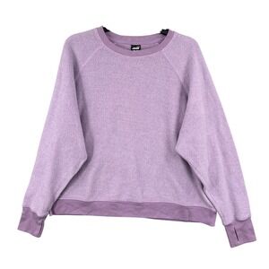 Avia Soft Lilac Fleece Raglan‎ Sweatshirt Thumbholes Size XXL Slouchy Cozy